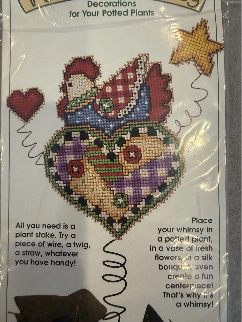 Vtg 1995 Dimensions Potted Whimsy Counted Cross Stitch Kits  Set Of 3 New